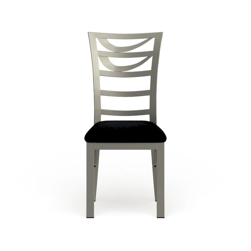 Chaise de salle à manger moderne en métal argenté