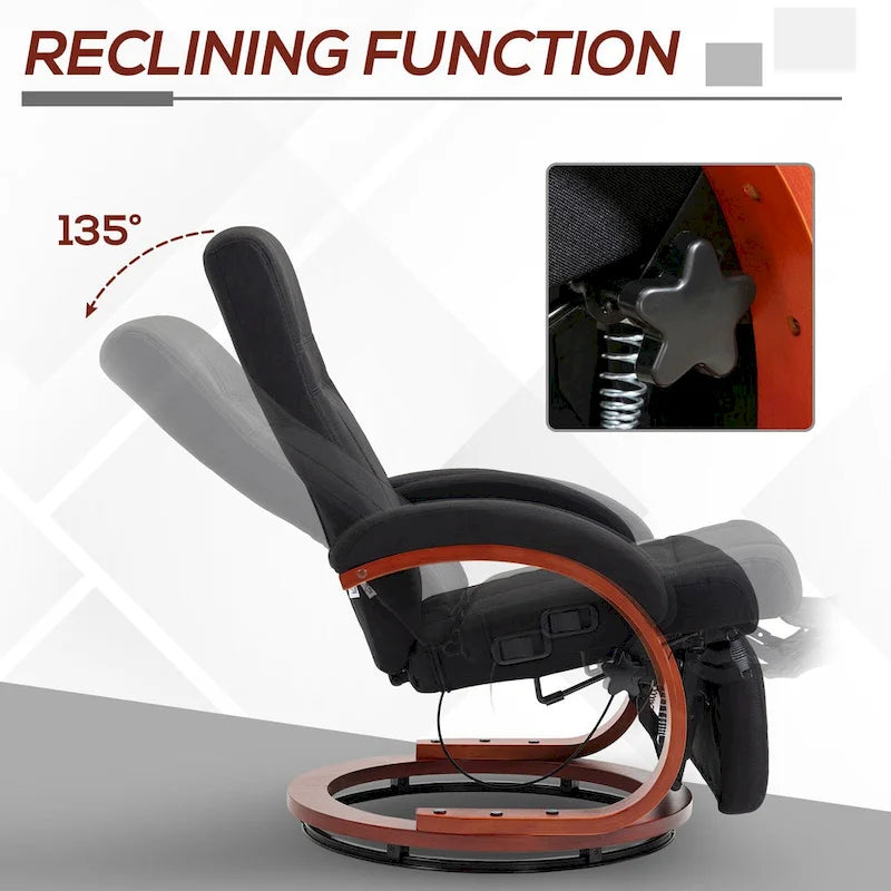 Fauteuil inclinable manuel pour adulte, inclinable et pivotant avec repose-pieds