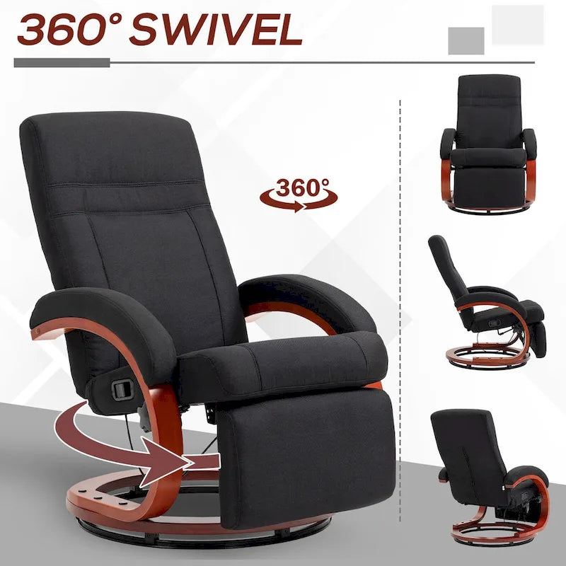 Fauteuil inclinable manuel pour adulte, inclinable et pivotant avec repose-pieds