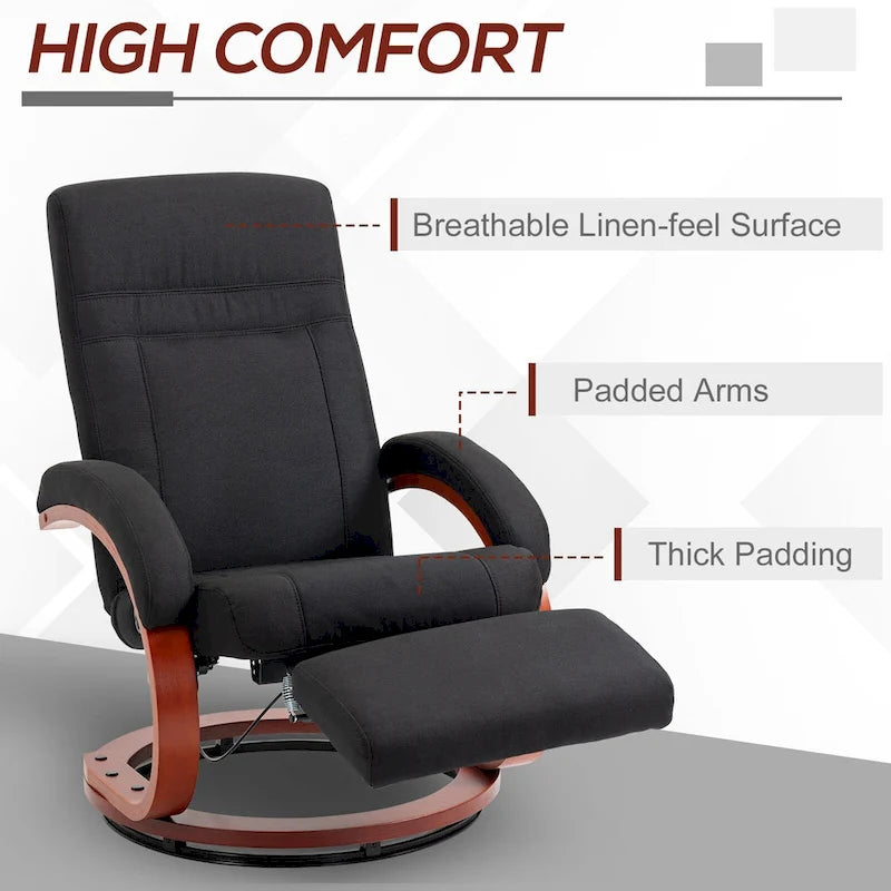 Fauteuil inclinable manuel pour adulte, inclinable et pivotant avec repose-pieds