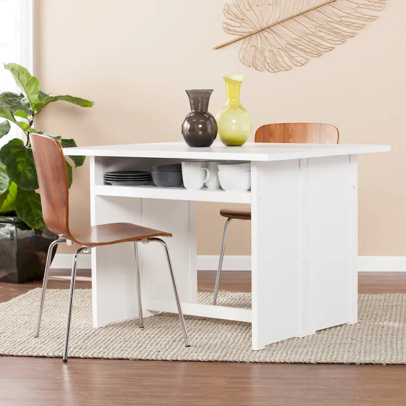 Console/Table à manger convertible blanche