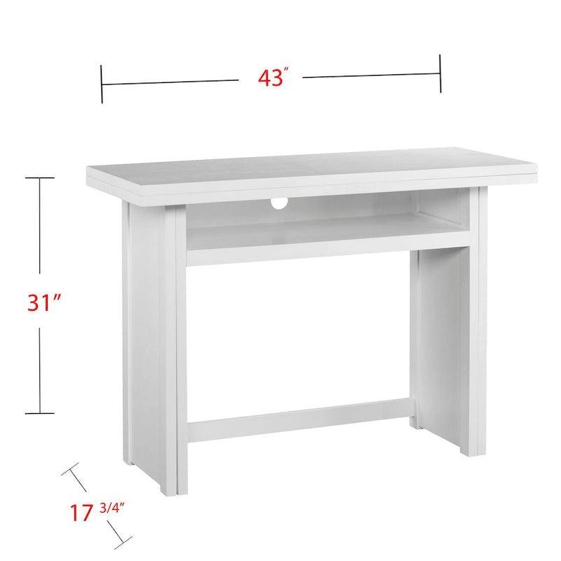 Console/Table à manger convertible blanche