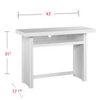 Console/Table à manger convertible blanche