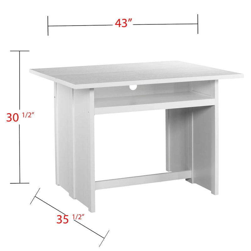 Console/Table à manger convertible blanche