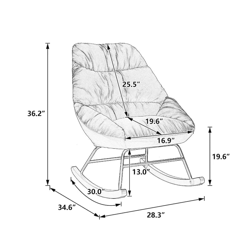 Fauteuil à bascule capitonné