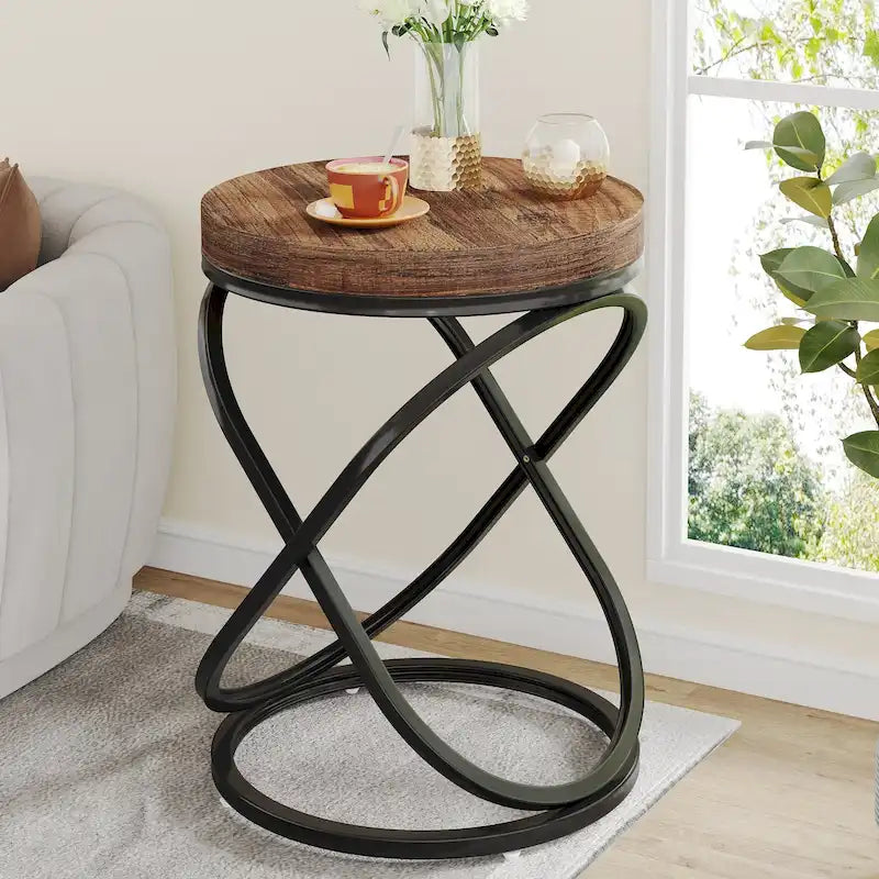 Table d'appoint ronde moderne de 19 pouces