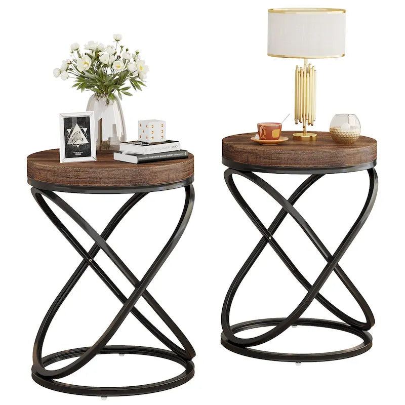 Table d'appoint ronde moderne de 19 pouces