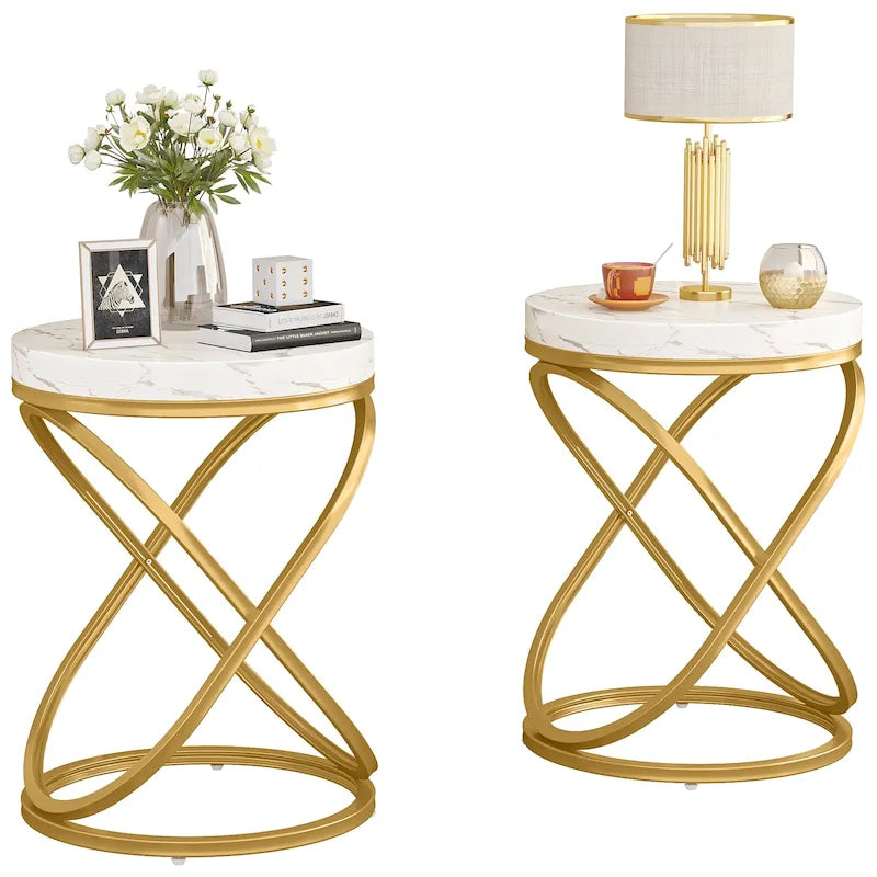 Table d'appoint ronde moderne de 19 pouces