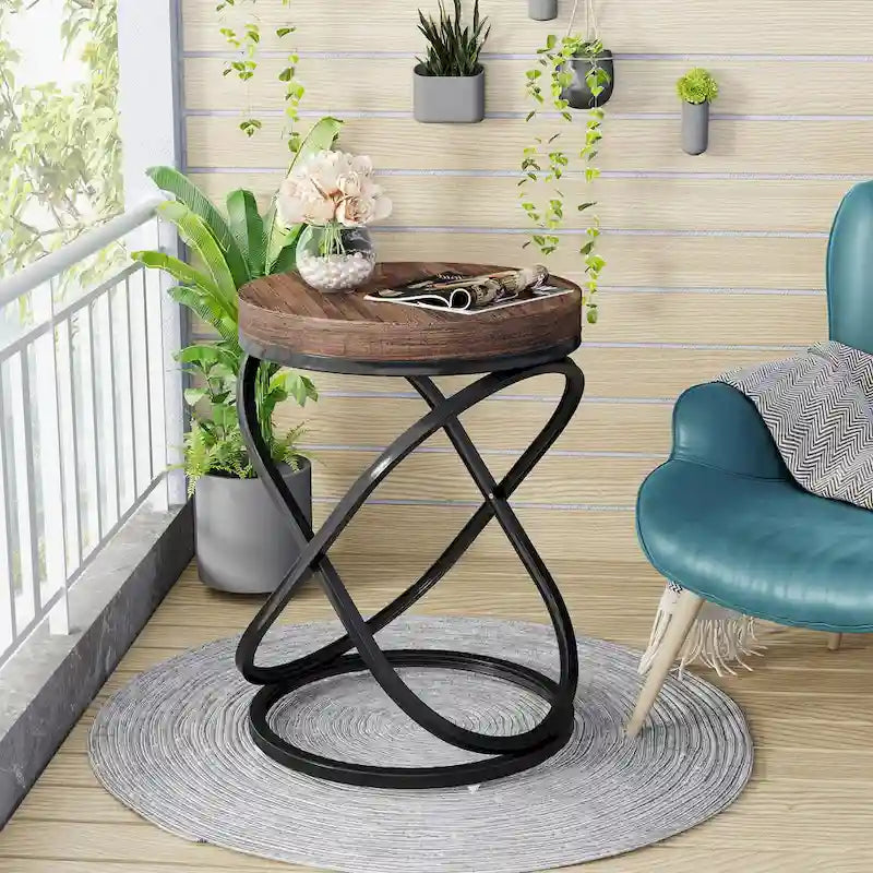 Table d'appoint ronde moderne de 19 pouces