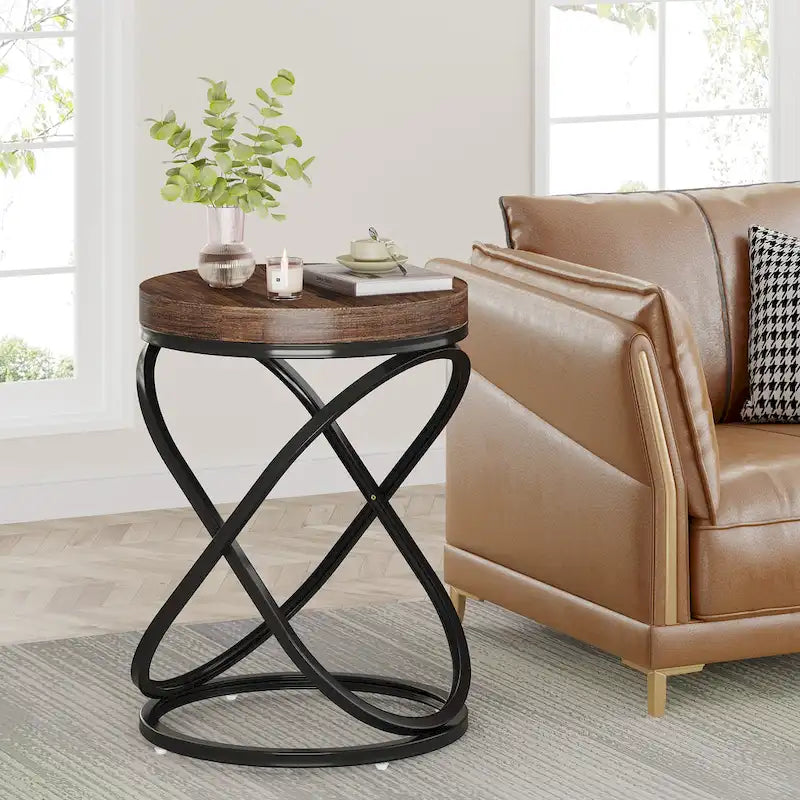 Table d'appoint ronde moderne de 19 pouces