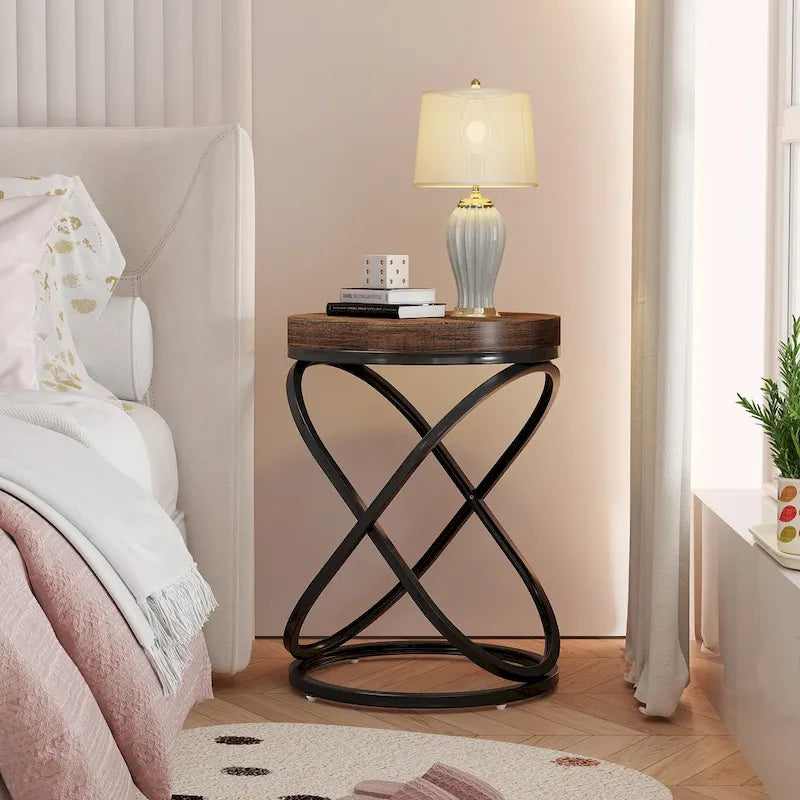 Table d'appoint ronde moderne de 19 pouces