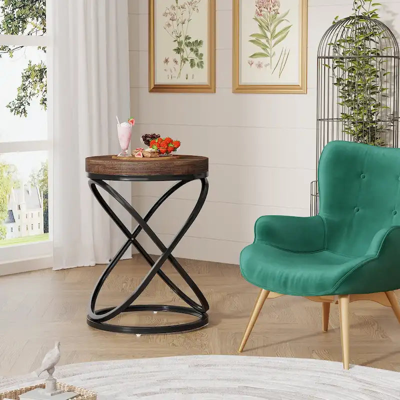 Table d'appoint ronde moderne de 19 pouces