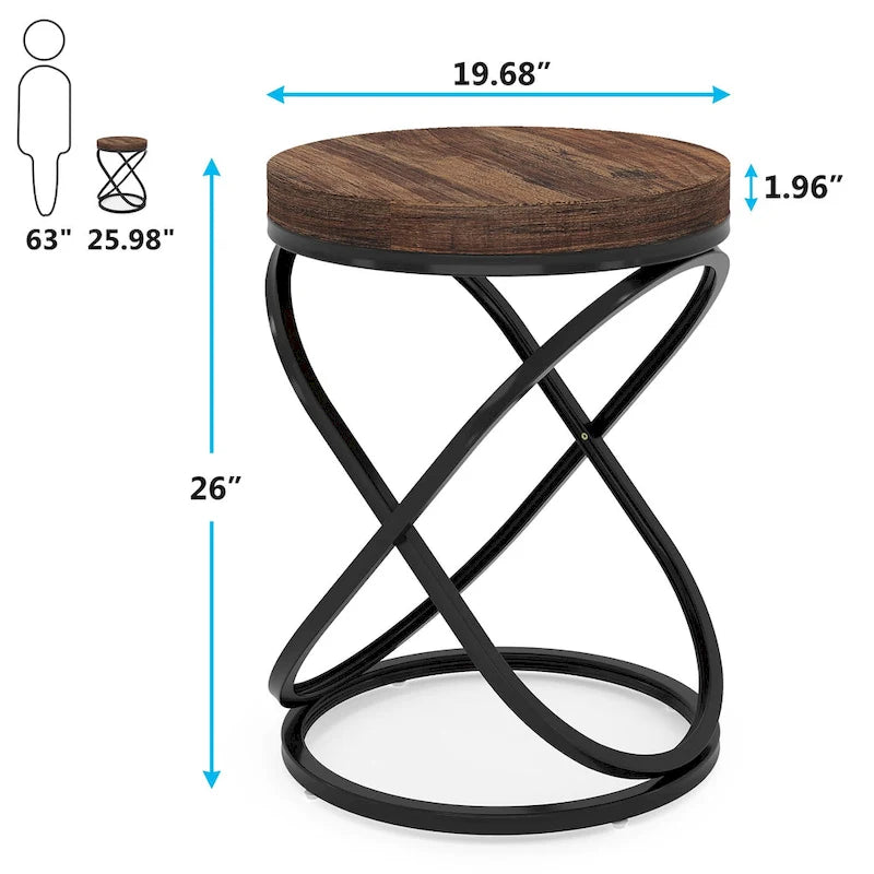 Table d'appoint ronde moderne de 19 pouces