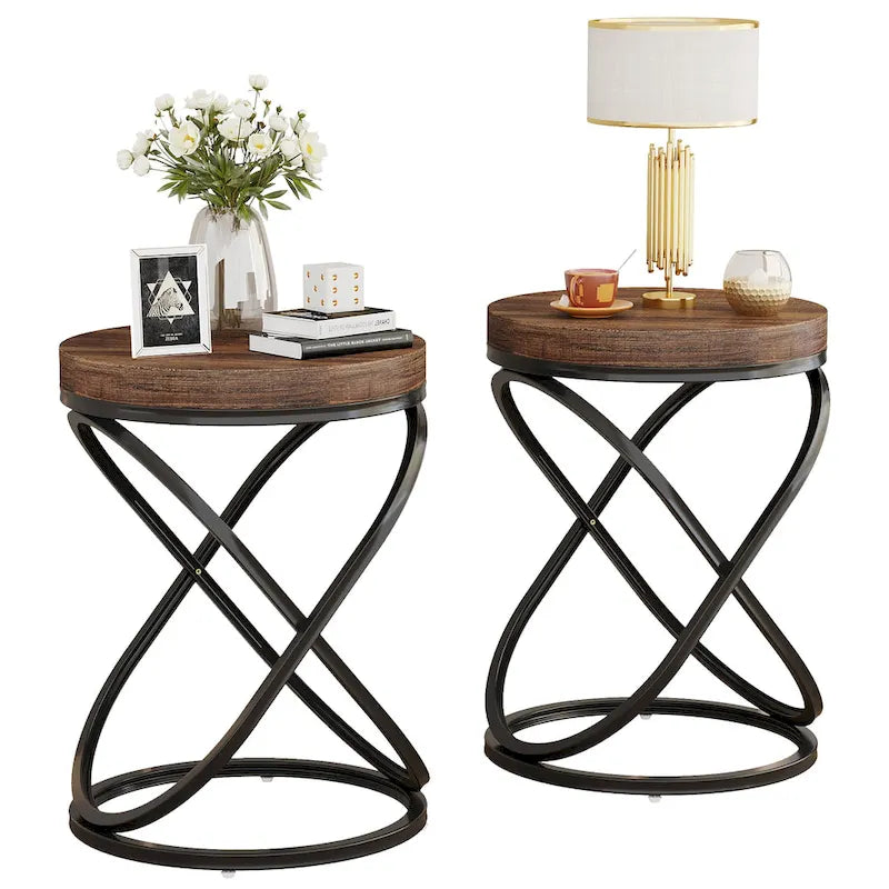 Table d'appoint ronde moderne de 19 pouces