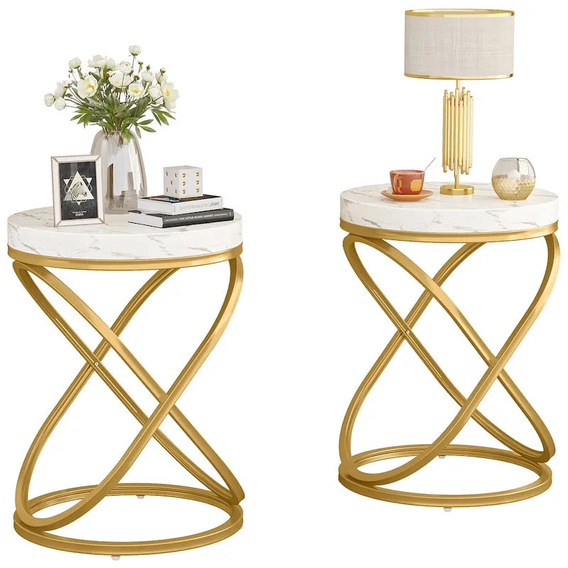 Table d'appoint ronde moderne de 19 pouces