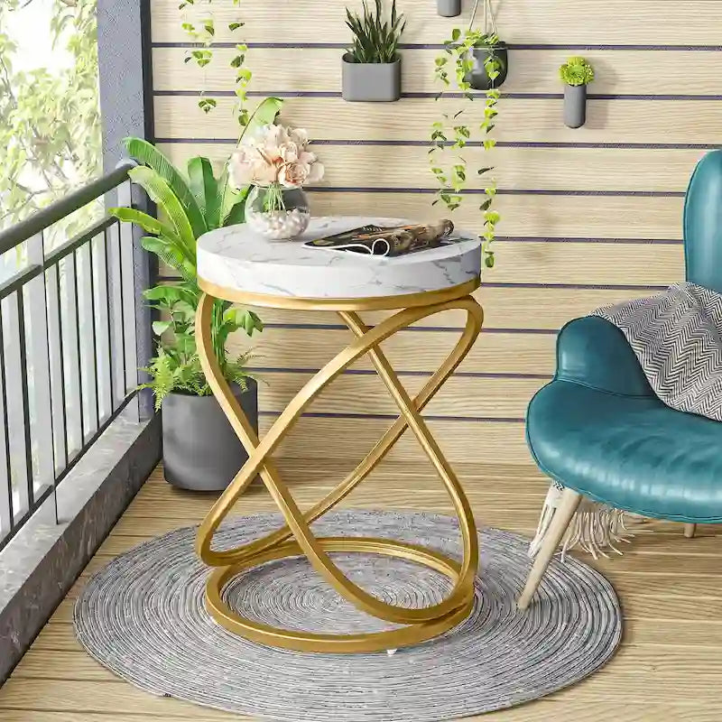 Table d'appoint ronde moderne de 19 pouces