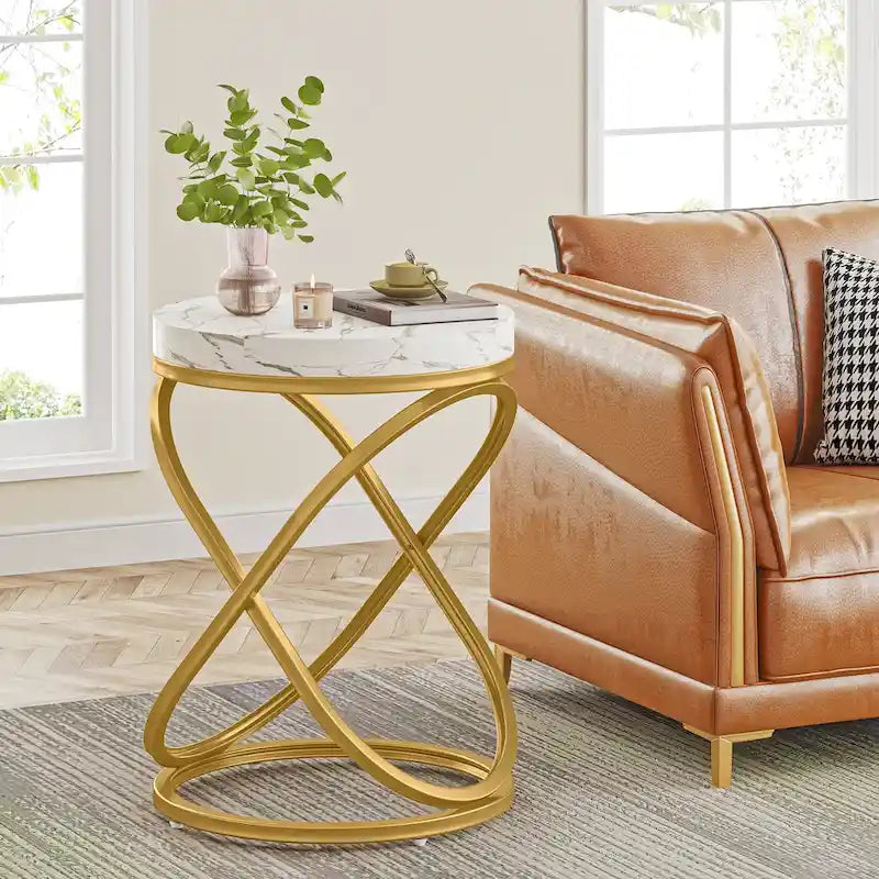 Table d'appoint ronde moderne de 19 pouces
