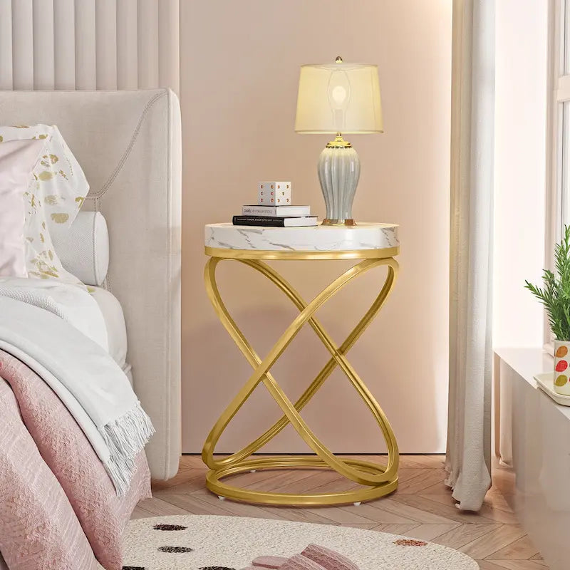 Table d'appoint ronde moderne de 19 pouces