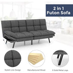 Futon moderne en mousse à mémoire de forme avec accoudoirs réglables