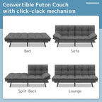 Futon moderne en mousse à mémoire de forme avec accoudoirs réglables