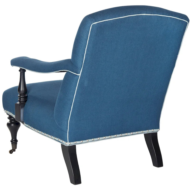 Fauteuil bleu acier - 27,6 X 36,8 X 35 pouces - 28 largeur X 37 profondeur X 35 hauteur