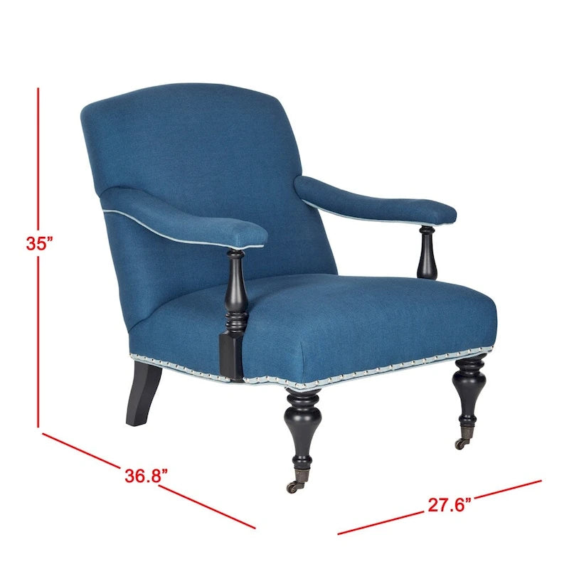 Fauteuil bleu acier - 27,6 X 36,8 X 35 pouces - 28 largeur X 37 profondeur X 35 hauteur