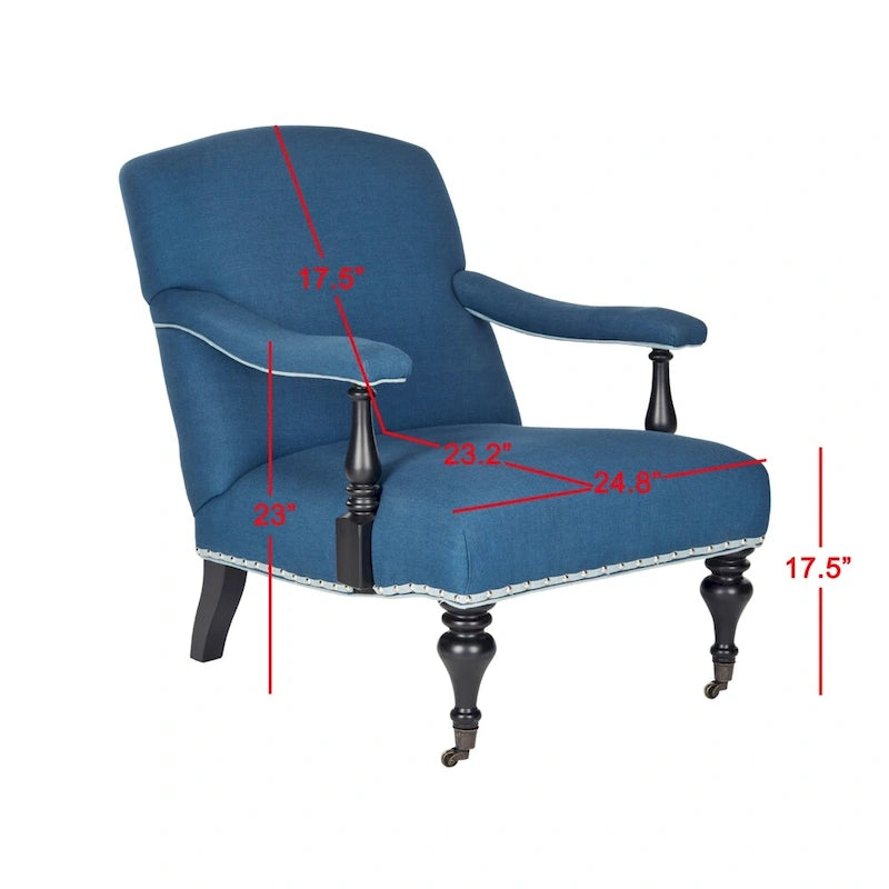 Fauteuil bleu acier - 27,6 X 36,8 X 35 pouces - 28 largeur X 37 profondeur X 35 hauteur