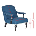 Fauteuil bleu acier - 27,6 X 36,8 X 35 pouces - 28 largeur X 37 profondeur X 35 hauteur