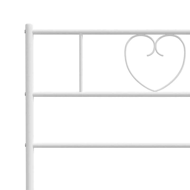 Cadre de lit tout en métal avec tête de lit, blanc, matelas non inclus - 77,2 x 55,9 x 35,4 cm