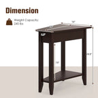 Table d'appoint double couche, Table d'appoint de canapé étroite irrégulière, Table de chevet