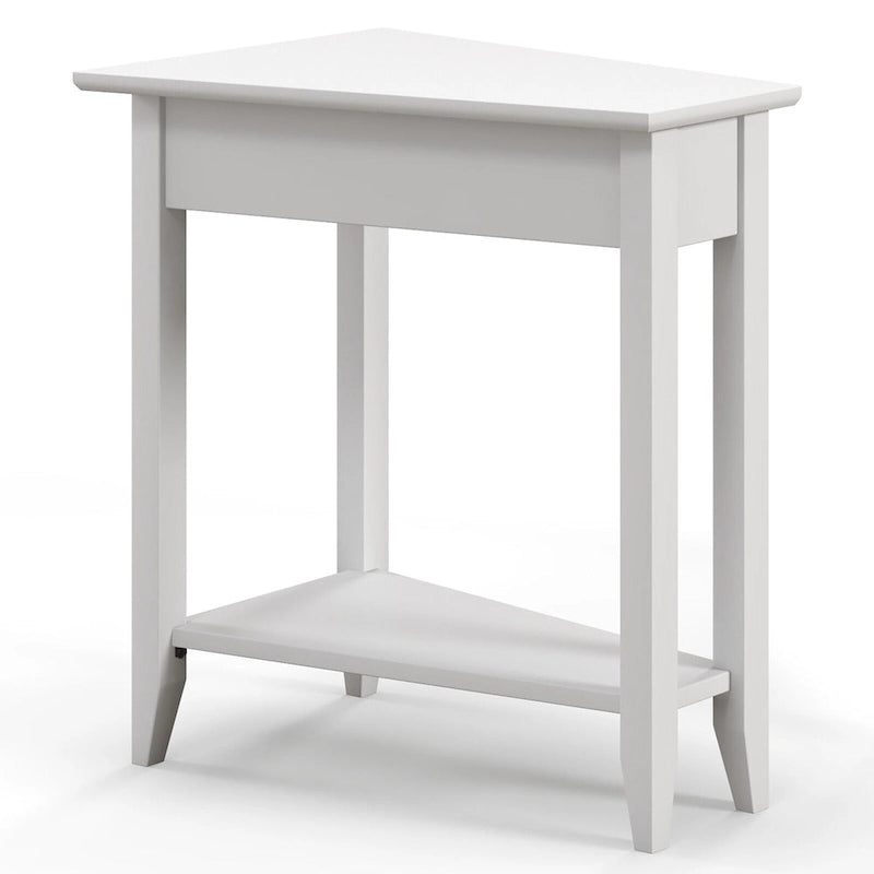 Table d'appoint double couche, Table d'appoint de canapé étroite irrégulière, Table de chevet