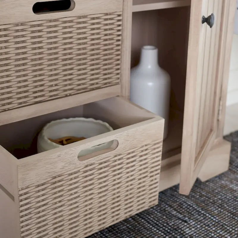 Meuble de rangement à deux tiroirs avec trois paniers amovibles - 39,8 m (l) X 12,5 m (L) X 29,5 m (H) - 41 m (l) X 13 m (P) X 26 m (H)