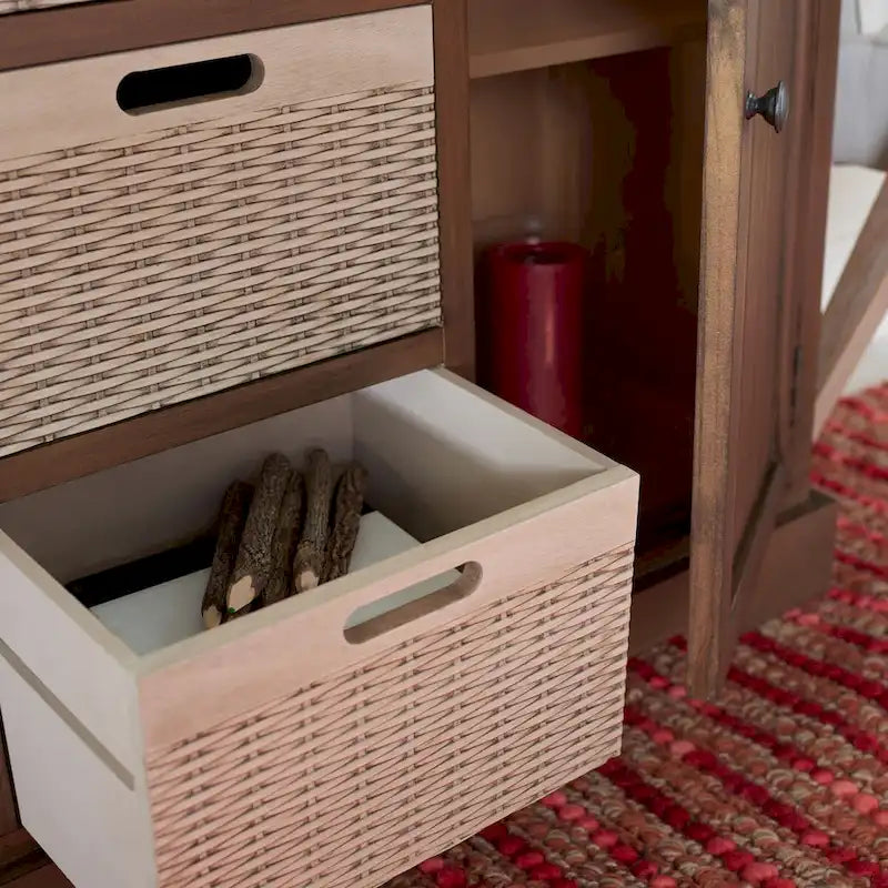 Meuble de rangement à deux tiroirs avec trois paniers amovibles - 39,8 m (l) X 12,5 m (L) X 29,5 m (H) - 41 m (l) X 13 m (P) X 26 m (H)