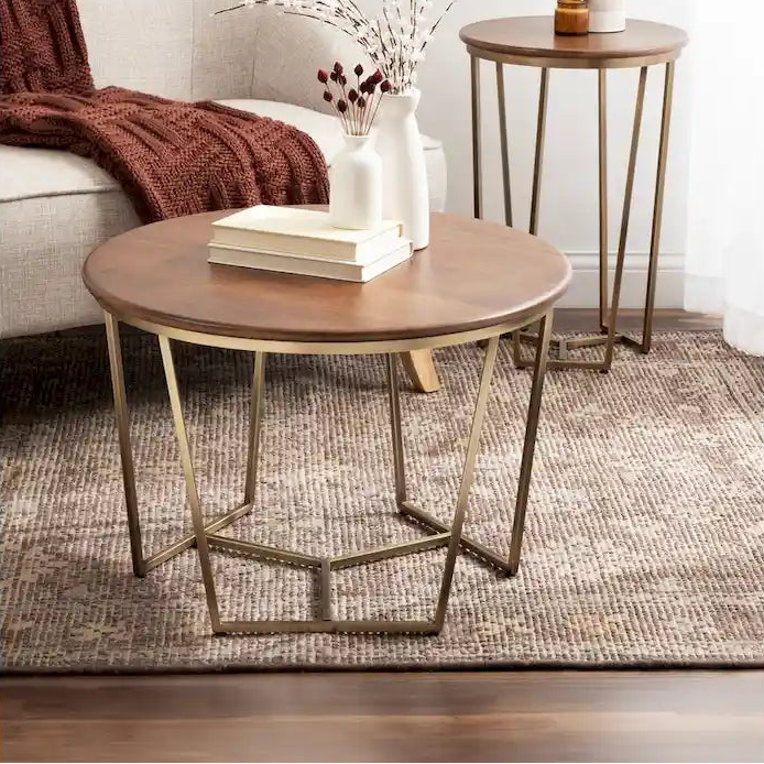 Table basse en bois et métal