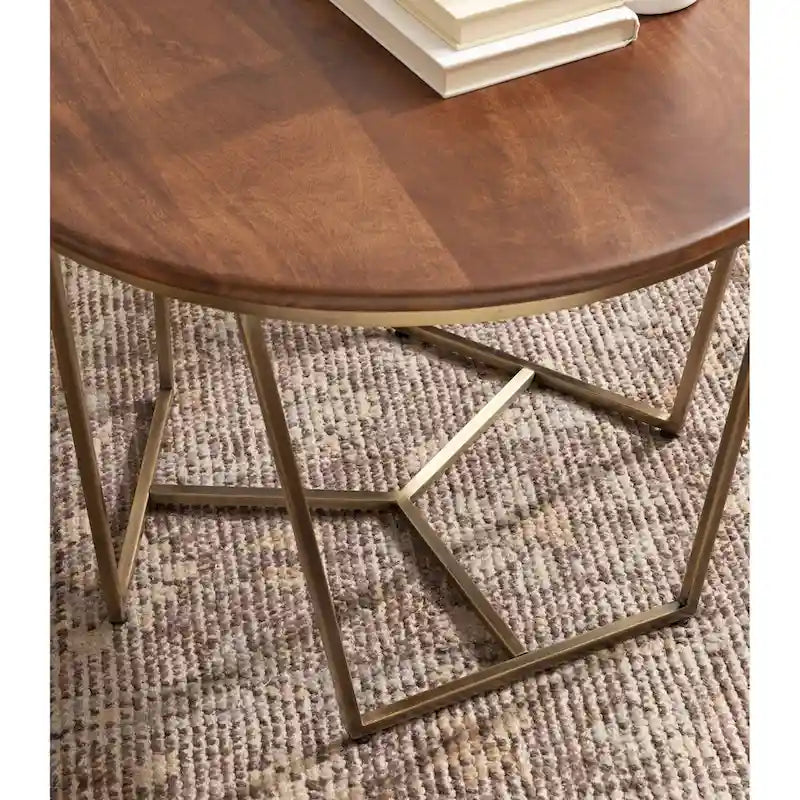 Table basse en bois et métal