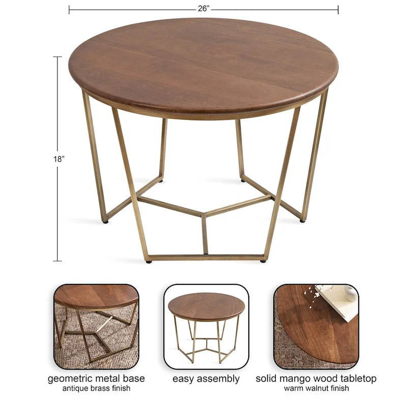 Table basse en bois et métal