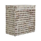 Table d'appoint cube en bois de coco vieilli