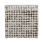 Table d'appoint cube en bois de coco vieilli