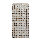 Table d'appoint cube en bois de coco vieilli