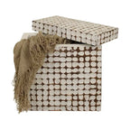 Table d'appoint cube en bois de coco vieilli