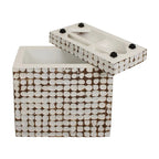 Table d'appoint cube en bois de coco vieilli