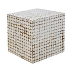 Table d'appoint cube en bois de coco vieilli
