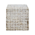 Table d'appoint cube en bois de coco vieilli