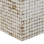 Table d'appoint cube en bois de coco vieilli