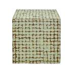 Table d'appoint cube en bois de coco vieilli