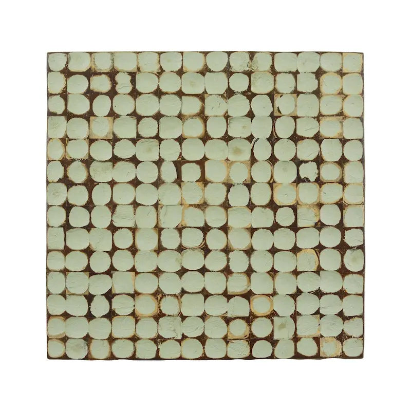 Table d'appoint cube en bois de coco vieilli