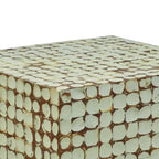 Table d'appoint cube en bois de coco vieilli