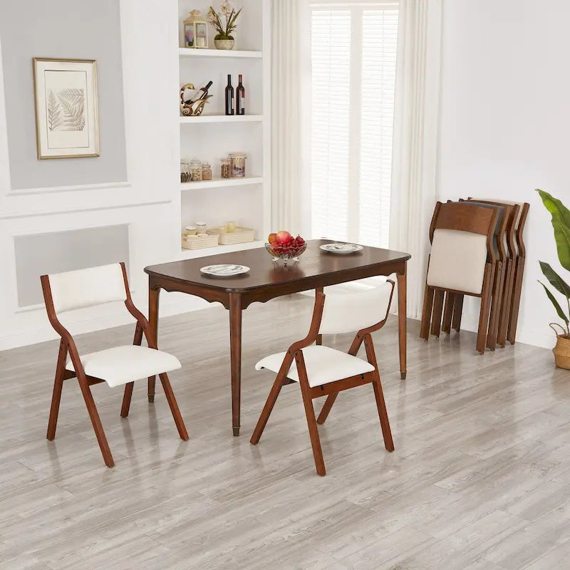 Chaise pliante en bois rembourrée de style moderne avec assise rembourrée