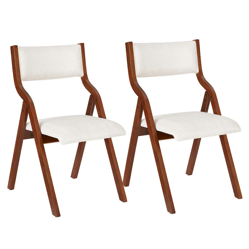 Chaise pliante en bois rembourrée de style moderne avec assise rembourrée