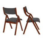 Chaise pliante en bois rembourrée de style moderne avec assise rembourrée